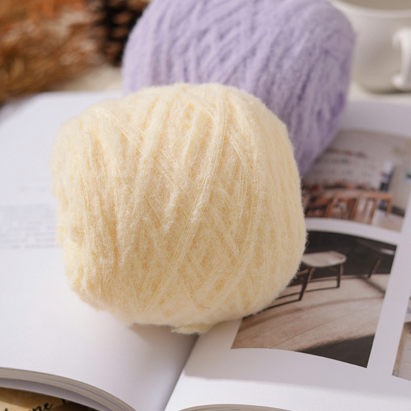 8-Strand Marshmallow Yarn 100g DIY Scarf Material Kit Soft Cloud Mousse Yarn Small Glutinous Rice Yarn Cross-Border