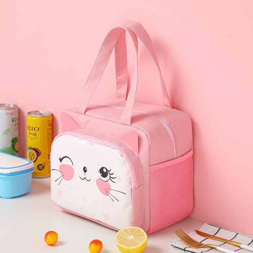 Wholesale cute pet lunch bag portable insulated lunch box bag cartoon student lunch bag with printable LOGO