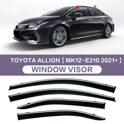 Rain shield – Blocks COROLLA Window visor - standard-packing-without-logo-asia-lion-allion-lwb-mk12-e210-2021-pc-silver-bright-strip-window-rain