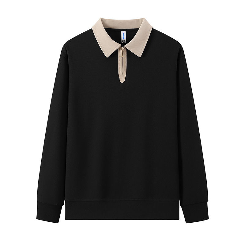 Collar medio cremallera elástico cuerpo de entrenamiento de manga larga ropa de trabajo grupo herramienta suéter logotipo personalizado impresión