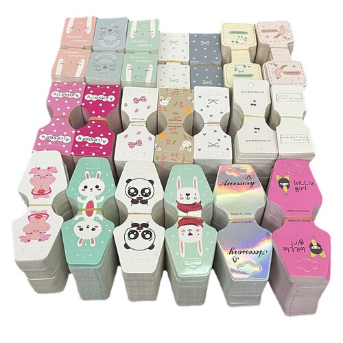 A bundle~Handmade DIY accessories, hair accessories, cardboard packaging, hair ties, hair rope cards, hair rope tags, blank necklace clips