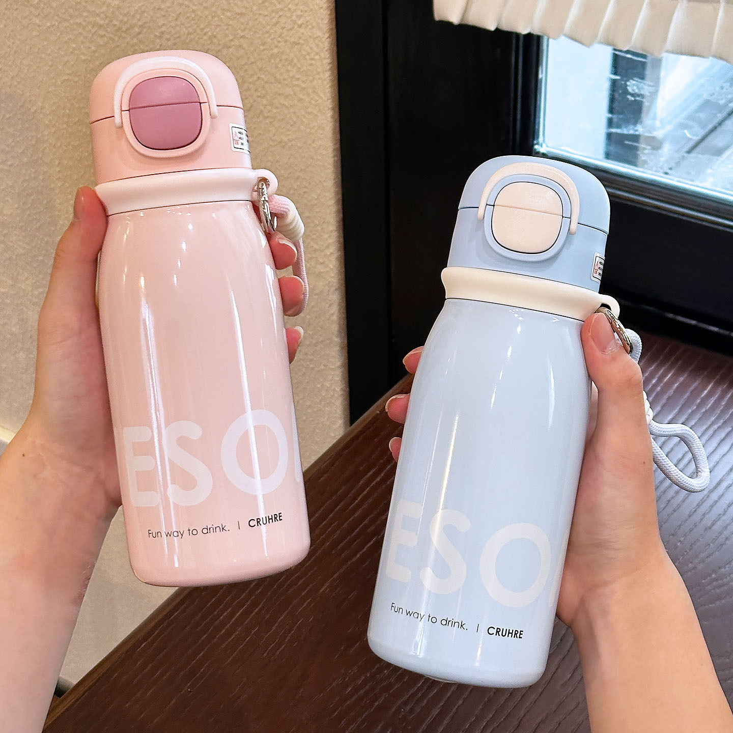 Taza de aislamiento térmico minimalista 316 de acero inoxidable para hombres y mujeres de alto valor facial taza de agua deportiva especial para la escuela taza de paja de doble bebida