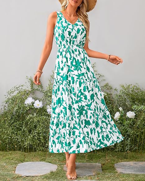 269g Weight Maxi Long Dress Dress Length Type Sleeveless Sleeve Length Swing Dress Dresses Type Sleeveless Sleeve Type Polyester Fabric Type Mid Waist Waist Line Holiday, Daily, Selfie Occasion V Neck Neckline Regular Fit Fit Type Flower Pattern Summer Season Women's Gender Printing Design Casual, Elegant, Simple Style Style Wholesale Women's Casual Elegant Simple Style Printing Flower Holiday Daily Selfie V Neck Sleeveless Swing Dress 38