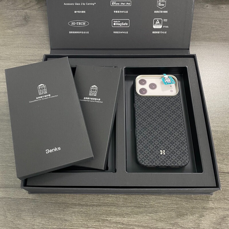 邦克仕适用于iphone17pro max三件套礼盒康宁膜镜头膜凯夫拉壳|undefined