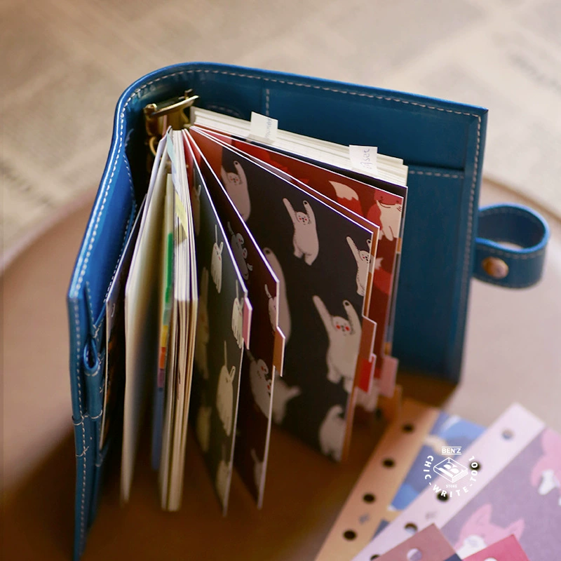 本字时多 Cute little animal loose-leaf book index piece 6-hole separator page A5A6A7 inner page classification
