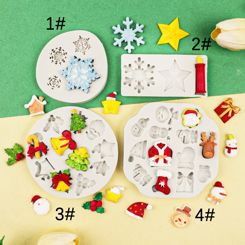 Varios accesorios de decoración de Navidad Santa Claus árbol de Navidad calcetines de Navidad hojas de Holly DIY creativo hornear