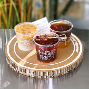 Internet Celebrity Creative Corrugated Coffee Cup Holder Customized Biodegradable Environmentally Friendly Honeycomb Cardboard Milk Tea Tray Wholesale Tasting