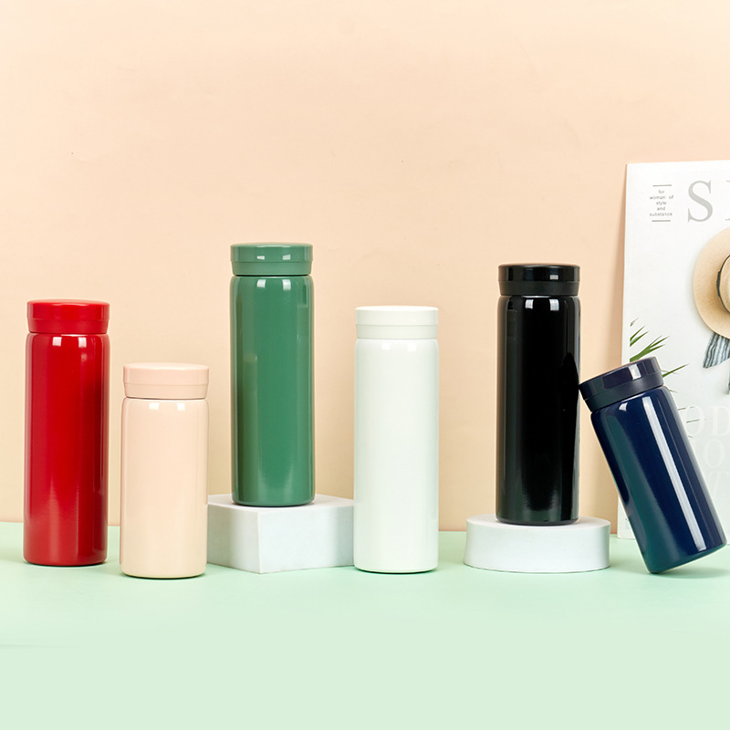 Nuevo INS estilo coreano 316 taza de vacío de doble capa mini red portátil de bolsillo rojo taza de agua de alto aspecto impreso LOGOTIPO