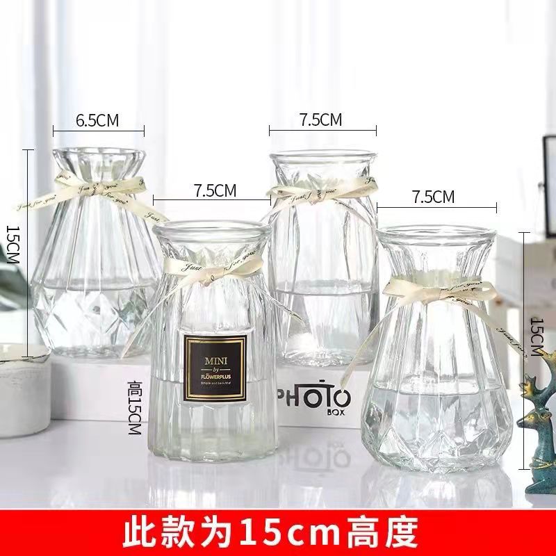 Florero de vidrio creativo flores Rosa rábano verde hidropónico gran arreglo de flores al por mayor florero adornos de decoración de escritorio