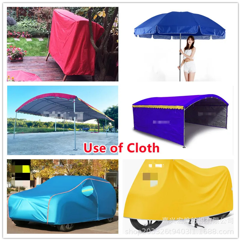 300D encriptación plateada tela Oxford impermeable protector solar paraguas tela ropa de carro paraguas paraguas tienda de campaña tela en stock