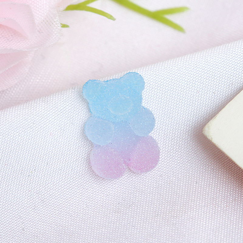 Nuevo gradiente luminoso resina esmerilado oso suave caramelo jalea DIY crema pegamento teléfono móvil Shell parche horquilla parche