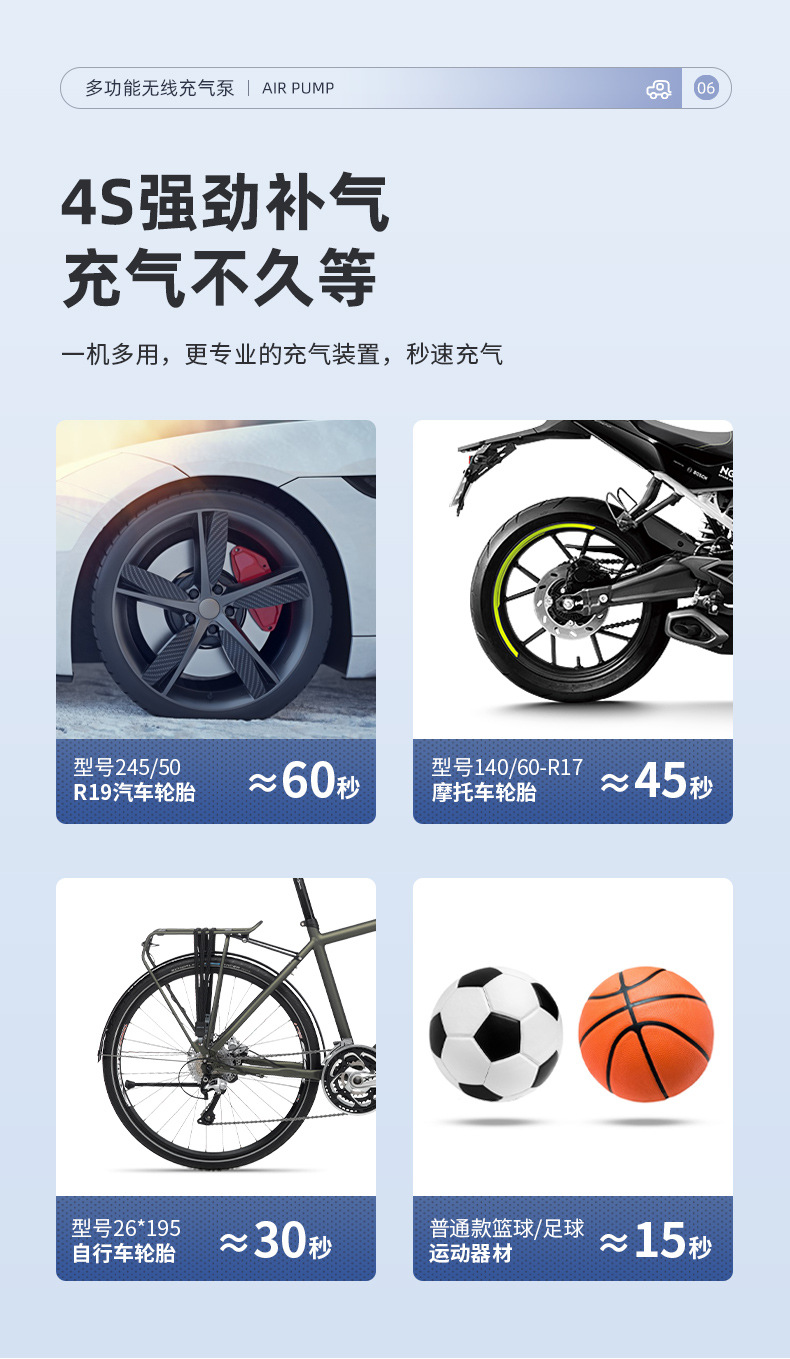 Strictly select intelligent digital display car wireless air pump car air pump portable electric high pressure tire pump
