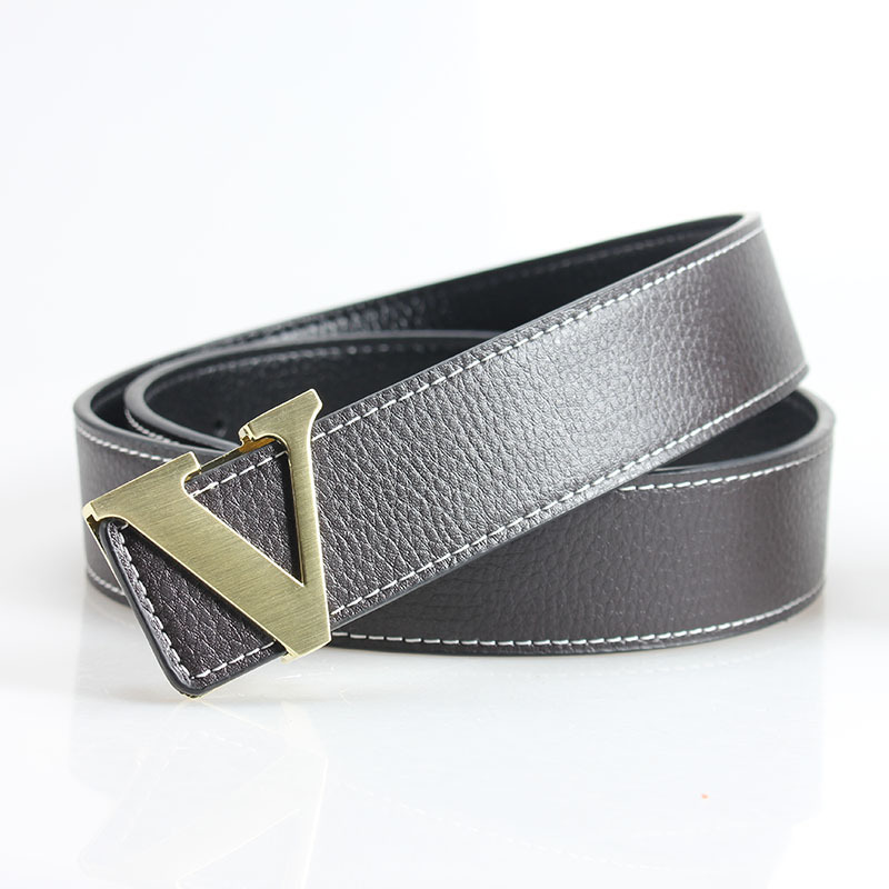 V buckle brown h body gold buckle