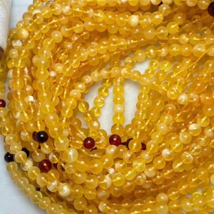 [Natural Raw Amber Beeswax] Russian Chicken Oil Yellow Beeswax 108 Necklace Live Welfare