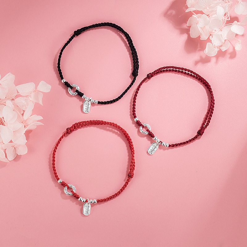 Peace Buckle Bracelet for Men and Women, Zodiac Year Bracelet for Couples, Hand-Woven Health and Safety Ancient Style New Year's Year of the Dragon Gift