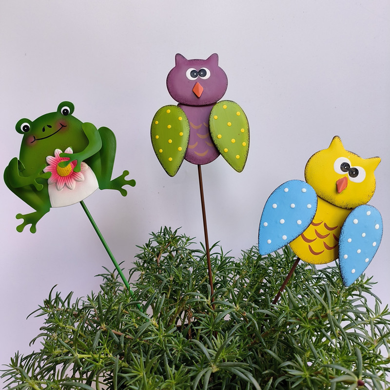 Cross-border New Outdoor Owl Garden Decoration Iron Frog Crafts Villa Courtyard Lawn Landscape Layout