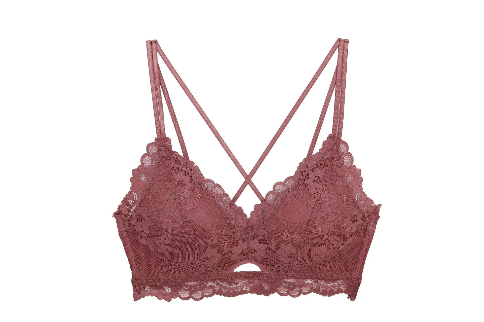 Lace sexy thin wireless bra, underwear, set, thin strap, beautiful back
