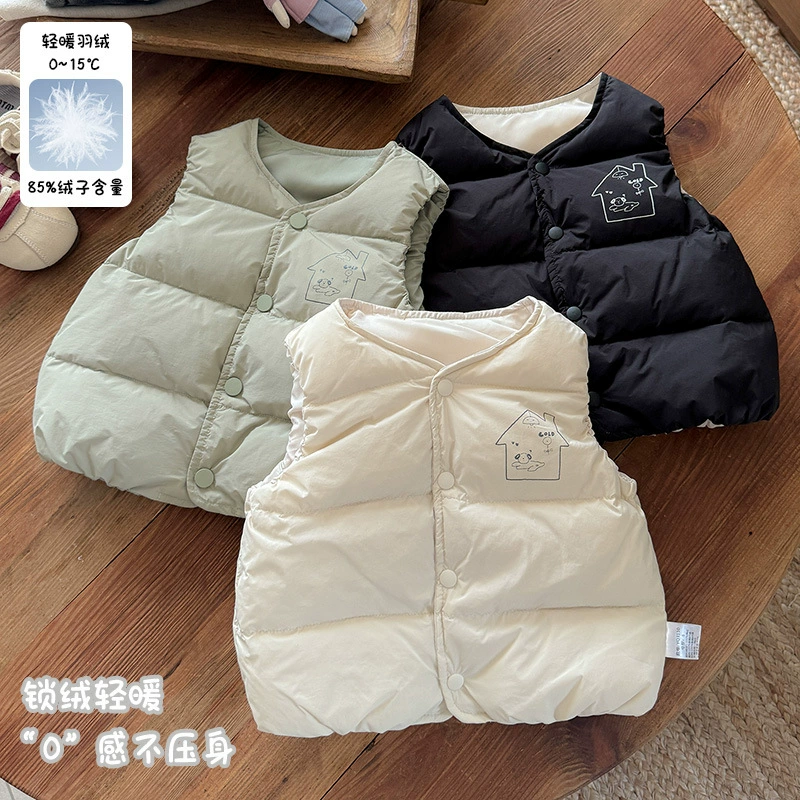 男童羽绒马甲秋冬男宝坎肩羽绒服背心马夹婴幼儿加厚保暖外套 a类