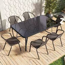 户外桌椅带伞组合庭院露天花园桌椅三件套家用室外休闲阳台折叠桌