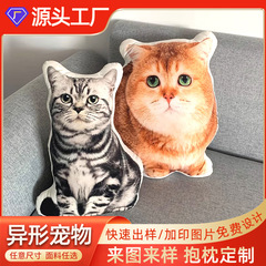 カスタマイズされたペット枕、猫ヘッドクッション、猫動物の特殊な形状、カスタムメイドのDIY自家製犬、印刷可能な写真