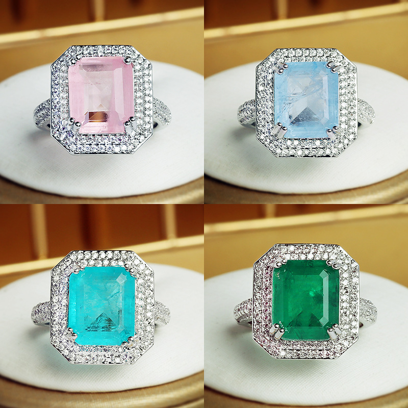 Fashion Geometric Brass Plating Zircon Rings 1 Piece