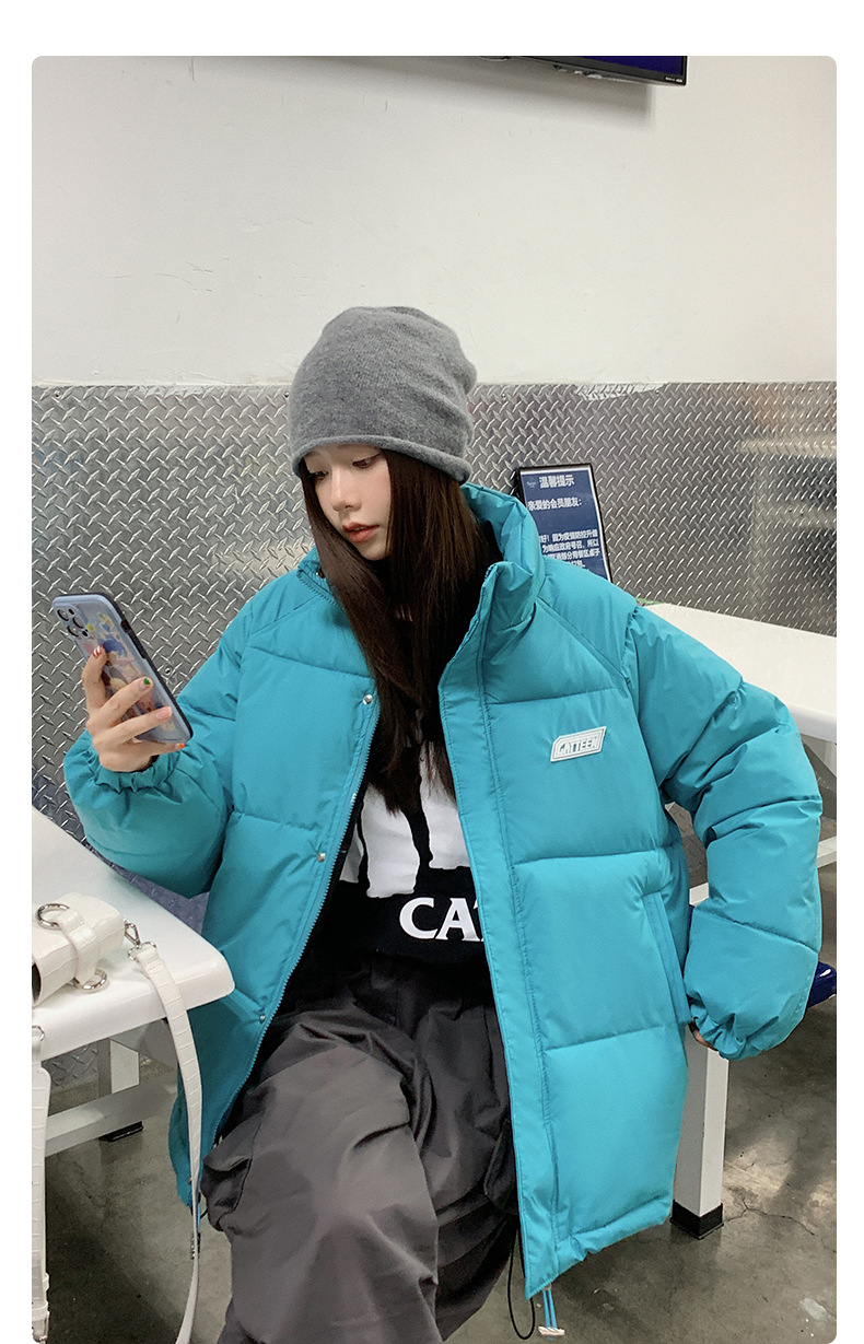 Women's Winter Down Coat Stand Neck Short Padded Jacket For Women_voghion.com