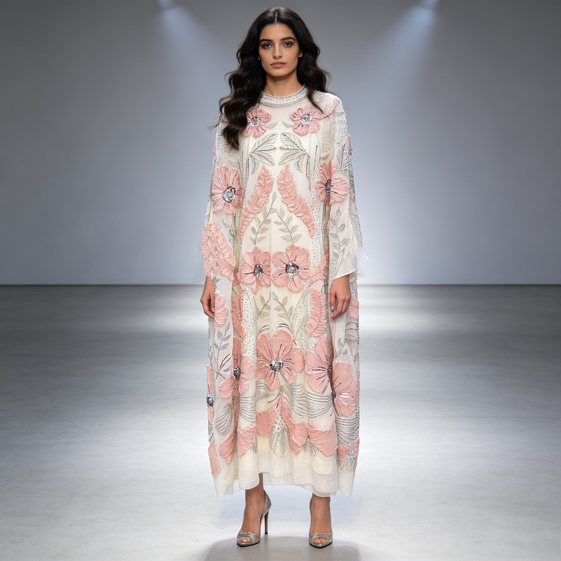 2026 New Cross-Border Heavy Beaded Floral Embroidery Dress Set for Women, Party Inner Dress, Party Dress 2026 New Cross-Border Heavy Beaded Floral Embroidery Dress Set for Women, Party Inner Dress, Party Dress