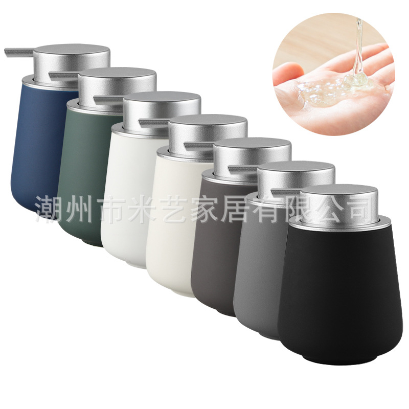 Botella de prensa Amazon explosión cerámica pintura de silicona pintura de goma sensación champú gel de ducha loción botella suplementaria