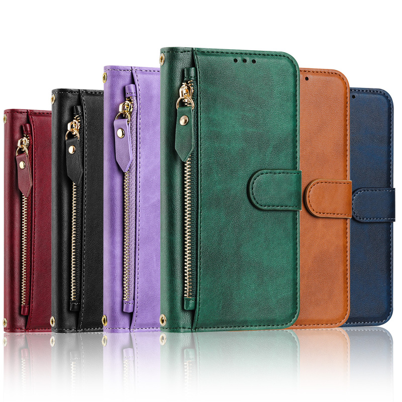 Suitable for OPPO A60 zipper card case protective case wallet mobile phone case Realme C63 5G multi-card holder