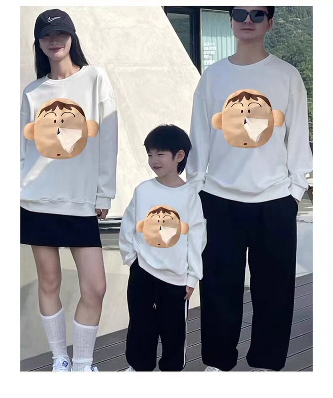 【With Fleece Lining】A-Dai Tissue Paper T-Shirt with Nosebleed Design, Unisex, Couple's Wear, Funny Short-Sleeve T-Shirt, Long-Sleeve