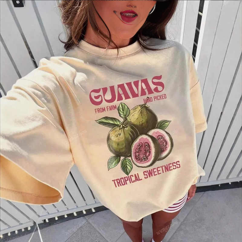 Fashionable Loose All-match Elegant Outer Wear 100% Pure Cotton Short-sleeved Niche Meat Covering European and American Style Fashion Fun T-shirt for Women Fashionable Loose All-match Elegant Outer Wear 100% Pure Cotton Short-sleeved Niche Meat Covering European and American Style Fashion Fun T-shirt for Women
