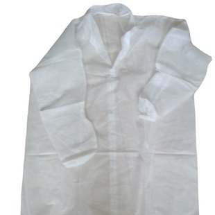 Disposable Non-Woven Dustproof Isolation Gown Workwear Lab Coat with Buttons and Velcro Protection, Thickened for Dust Resistance