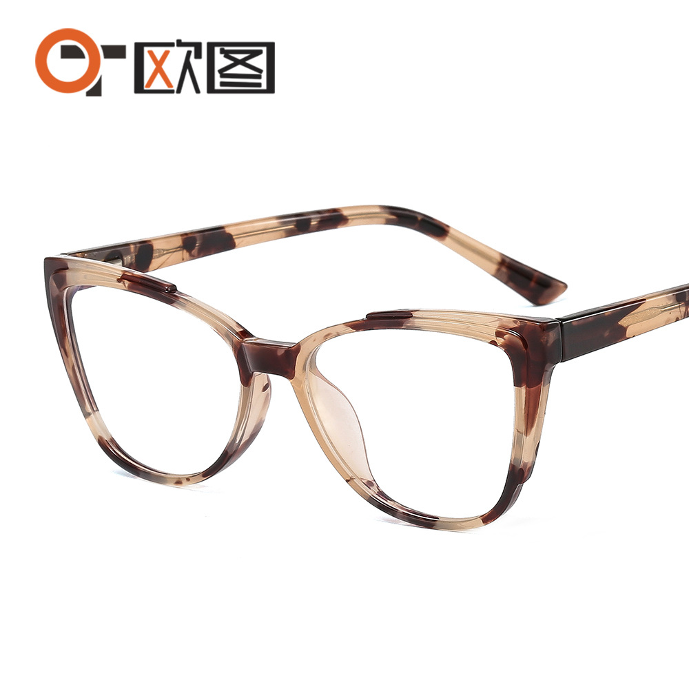 New glasses frame TR90 plate core anti-blue radiation anti-myopia cross-border European and American hawksbill 7006