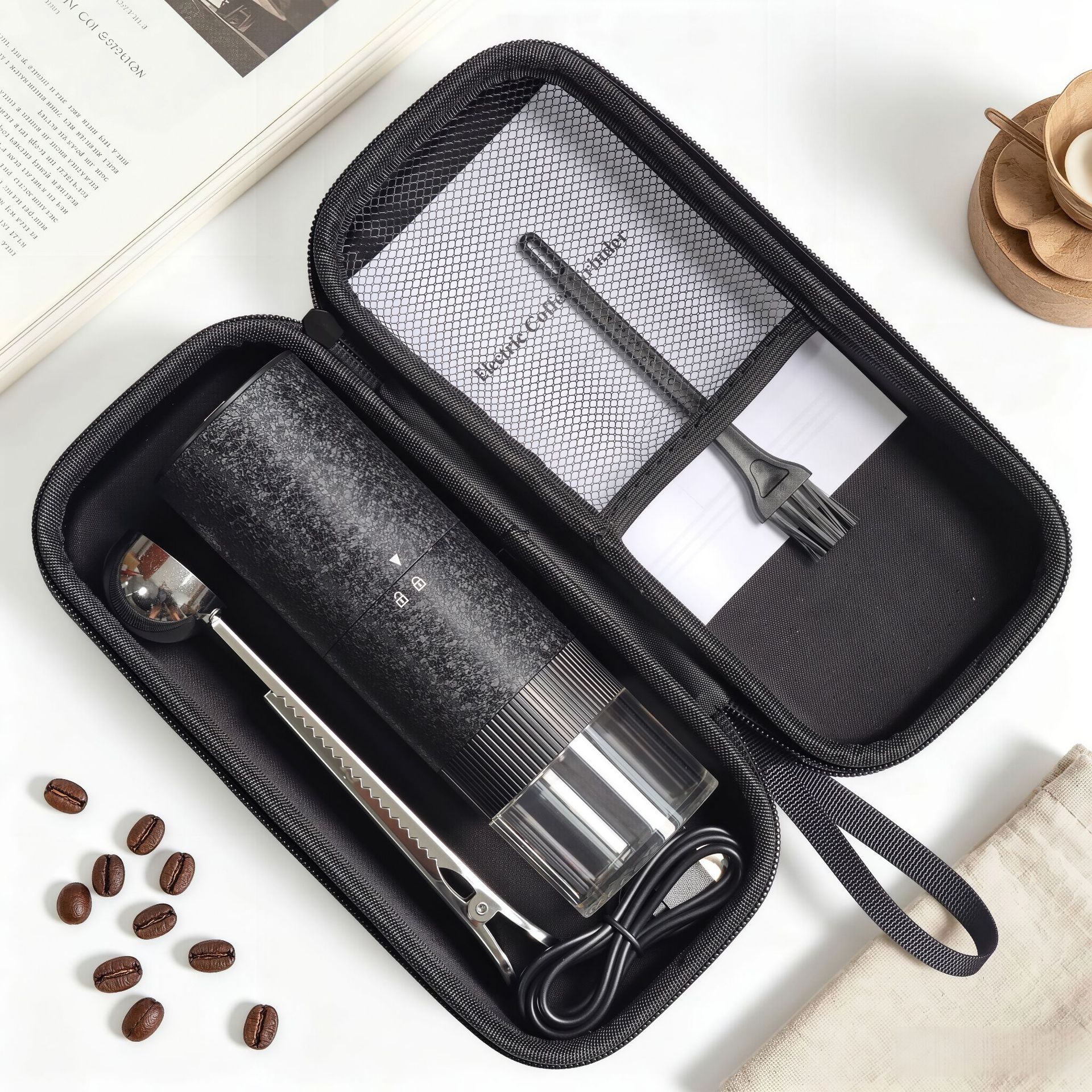 Molinillo de café eléctrico, molinillo de granos, molinillo de café en grano, molinillo totalmente automático, molinillo de café