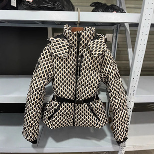ZA cross-border women's clothing wholesale European and American style ski series stand collar hooded belt warm down cotton cotton jacket coat
