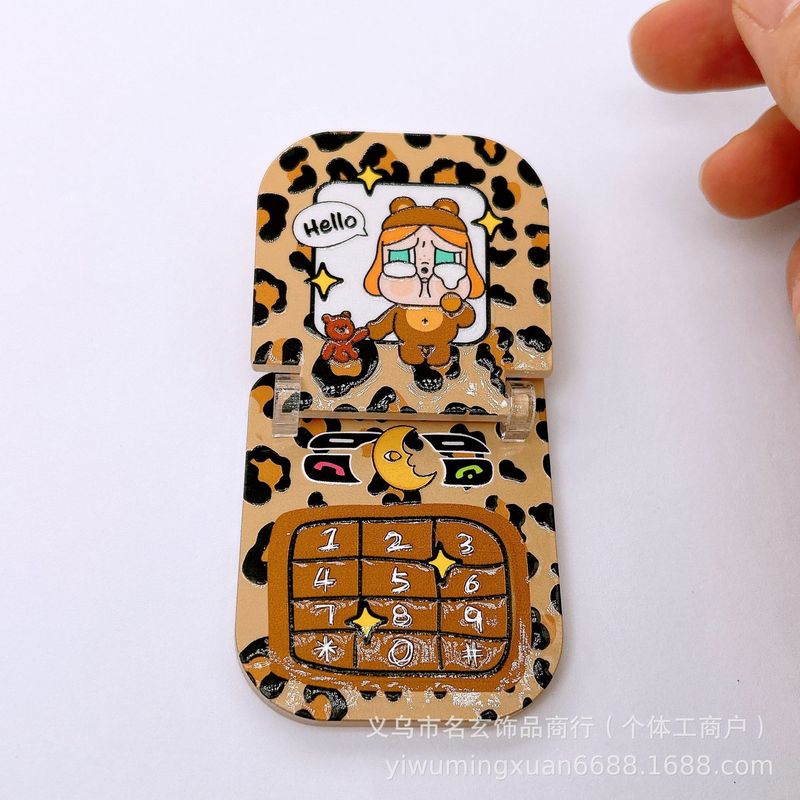 亚克力diy双面浮雕印花翻盖手机吊孔手机吊孔创意diy包挂钥匙配饰|undefined