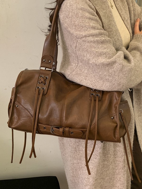 relajado retro bolso de gran capacidad para mujeres 2025 nuevo ocio viaje mochila de hombro bolso de mano Boston