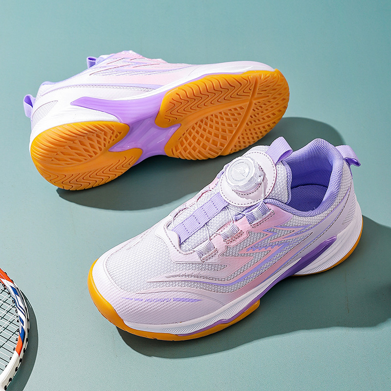Children's Badminton Shoes with Rotating Buckle, Boys' and Girls' Tennis Shoes, Volleyball Shoes, Baseball and Football Lightweight Training Sports Shoes Children's Badminton Shoes with Rotating Buckle, Boys' and Girls' Tennis Shoes, Volleyball Shoes, Baseball and Football Lightweight Training Sports Shoes