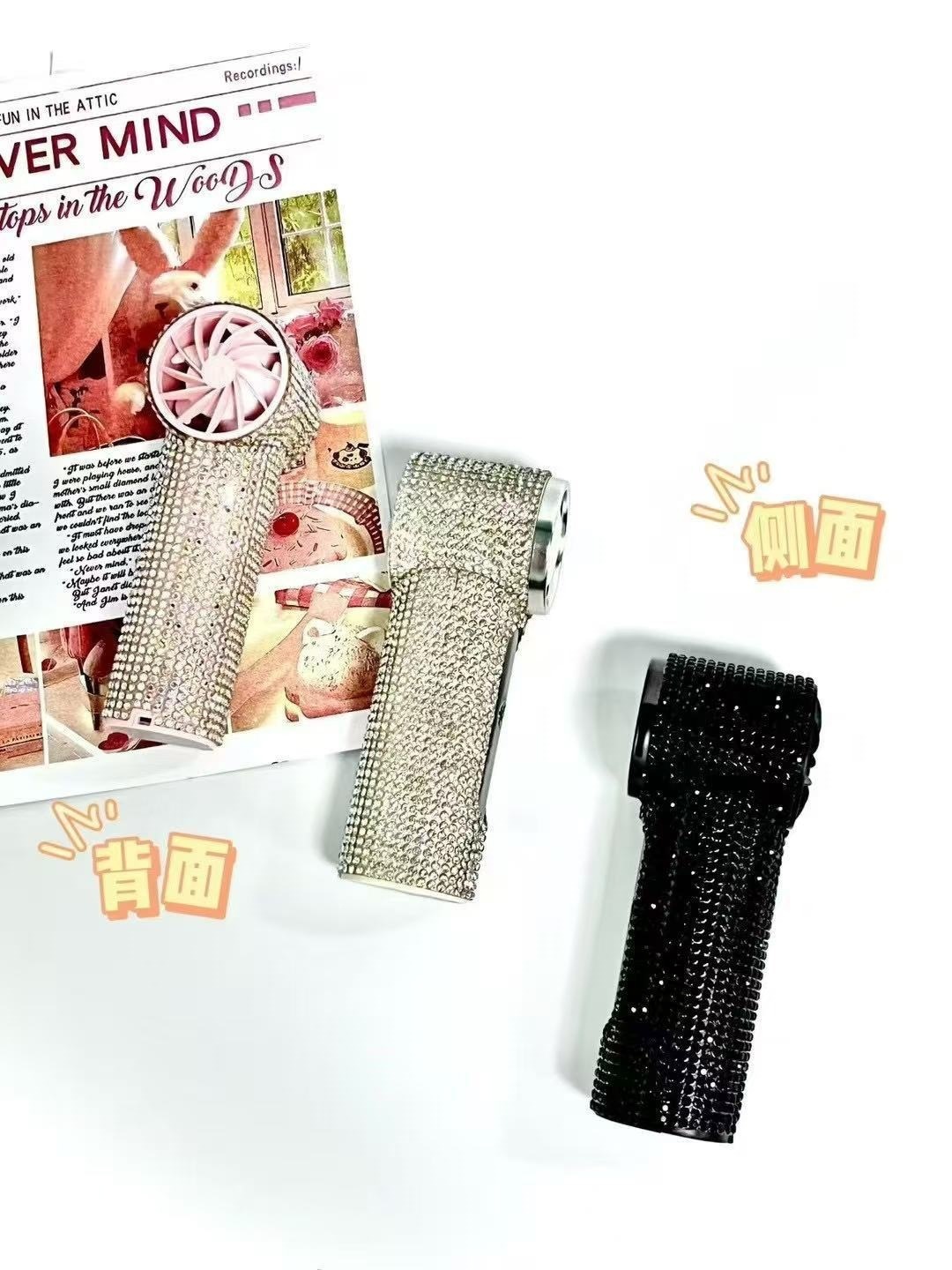 东南亚新款X100镶钻mini手持小风扇高颜值大风力usb充电超长续航