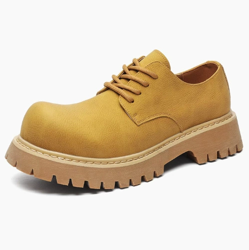 Большая голова дерби обувь мужская толстая подошва воловья кожа английский стиль cleanfit низкая одежда ревень сапоги повседневная кожаная обувь мужская