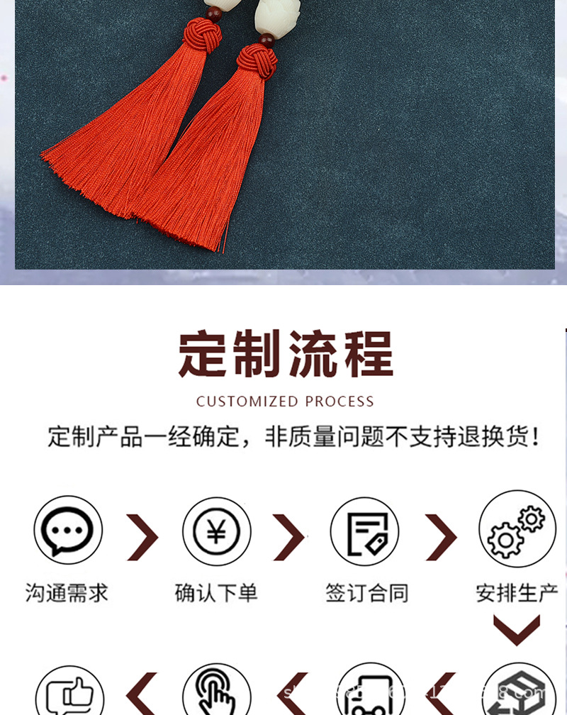 Car-Mounted Lotus Good Luck Pendant Car Interior Decoration Buxus Small Buddha Rearview Mirror Safety Pendant Tassel Car Hanging