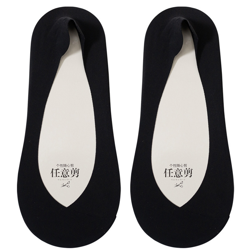 Calcetines Zhuji Calcetines de barco antideslizantes para mujer Calcetines de invisibilidad de fondo de algodón antibacteriano transpirable de primavera y verano para mujer Calcetines de mujer