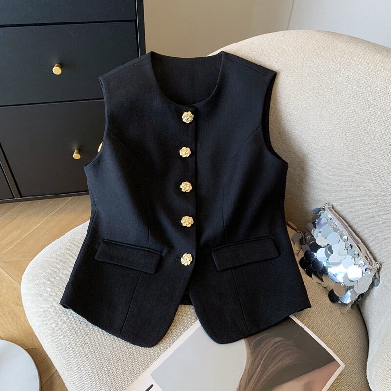 Vest for Women Spring 2025 New Accessible Luxury Style Waistcoat Suit Design Niche Sense of Design Super Good-Looking Classy Pony Clip