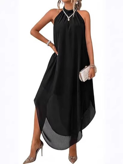sexy solid dress with sleeves sleevless