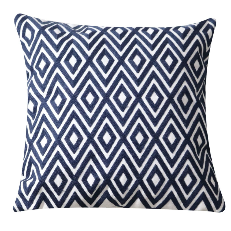 Modern Scandinavian pillow, sofa for bed, with embroidery
