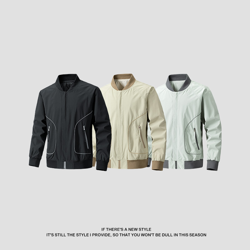 Primavera y otoño chaqueta de estilo coreano ropa de moda chaqueta casual chaqueta de primavera y otoño chaqueta de cuello de béisbol chaqueta de ropa de hombre