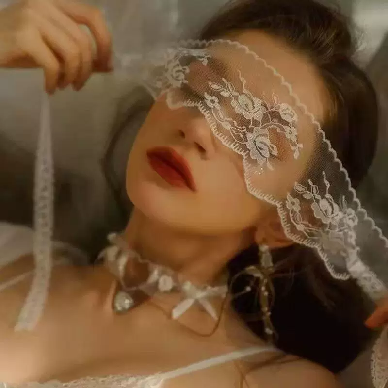 性感蕾丝透视绣花镂空眼罩可调节情趣内衣成人用品神秘绑带配件女