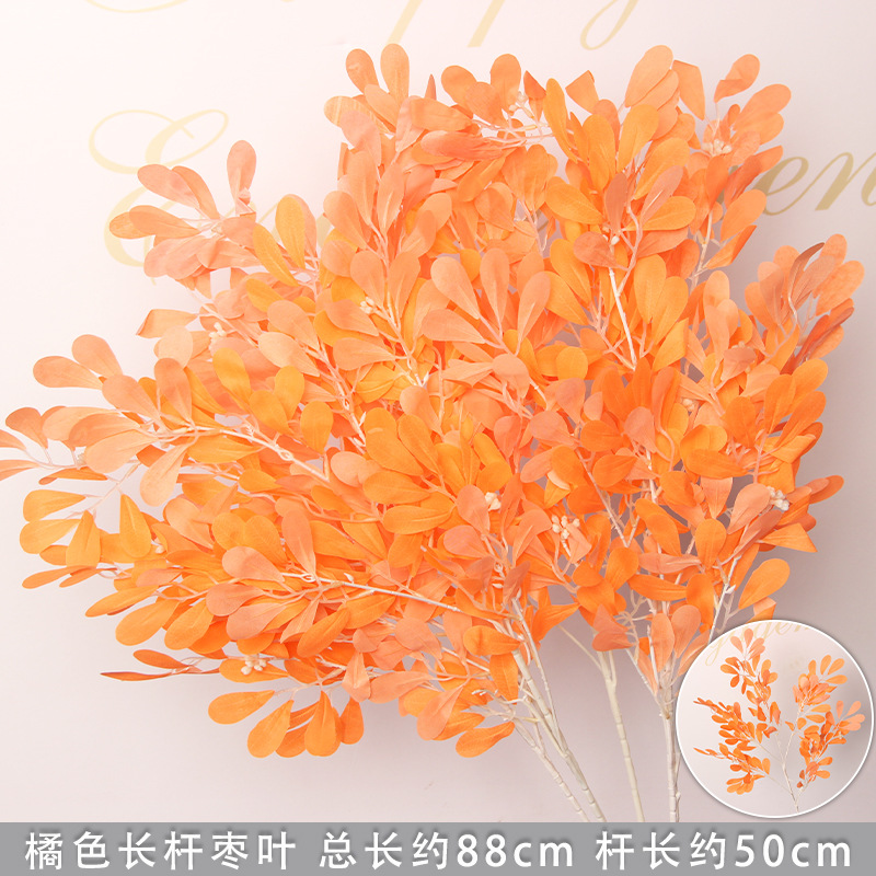 Flores de imitación naranja peonía naranja hortenida neblina orquídea flor flor de boda seda naranja