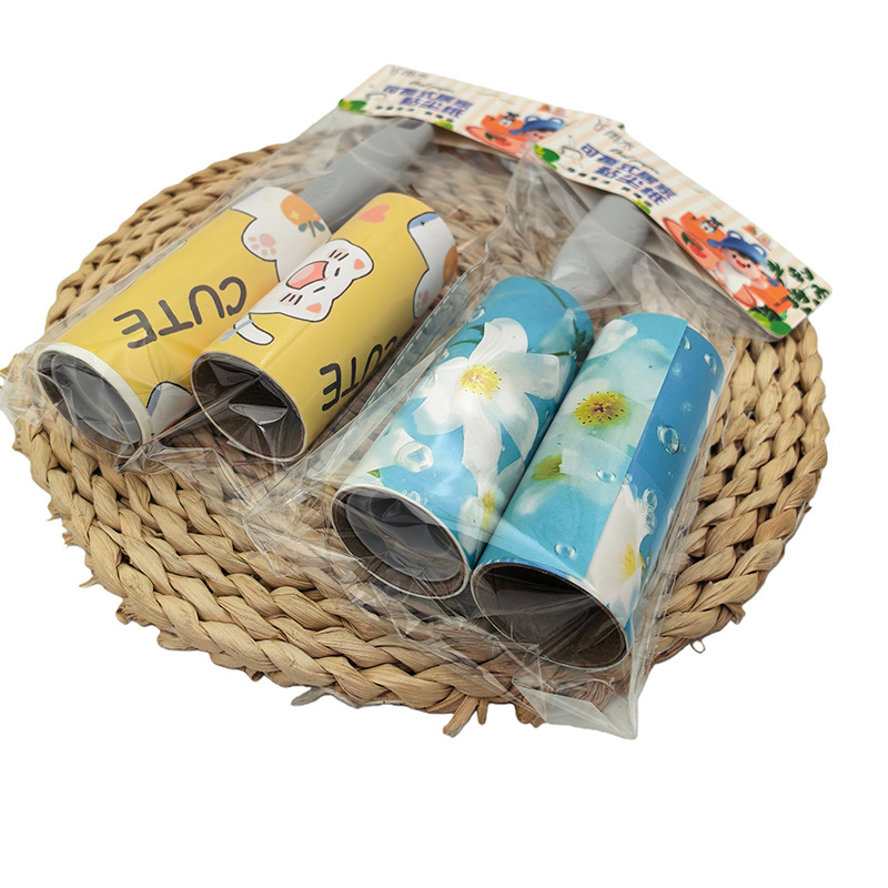 P1712 2026 pegajoso polvo 1 + 2 juegos de papel de limpieza de ropa doméstica rasgable Yiwu productos pequeños