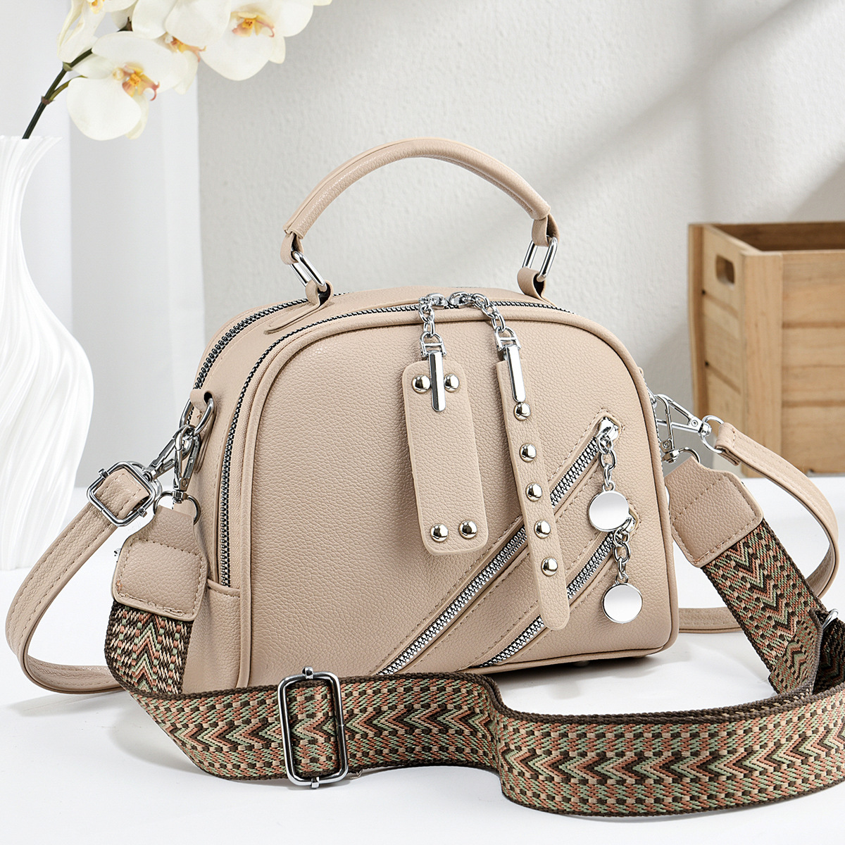 Bolso cuadrado universal, bolso de mano exquisito, bolso de hombro casual multicapa, bolso de moda, bolsas transfronterizas